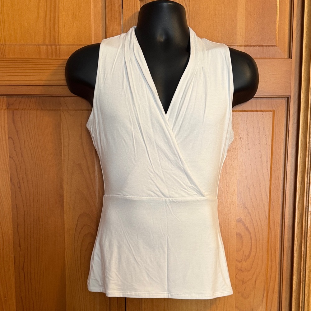 White House Black Market Ivory Wrap Tank Top